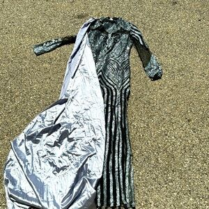 Brand new! evening / wedding sparkle dress with illusion neckline